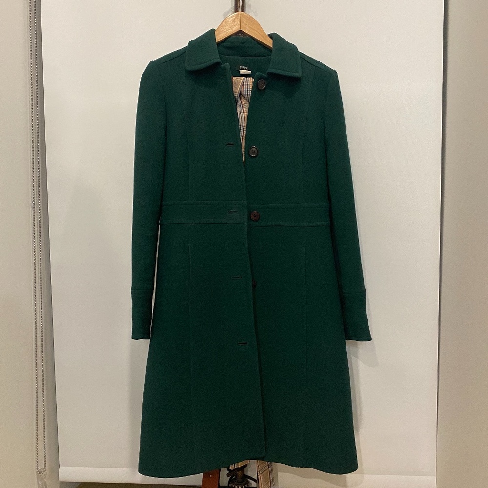 J. Crew Forest Green Trench Coat